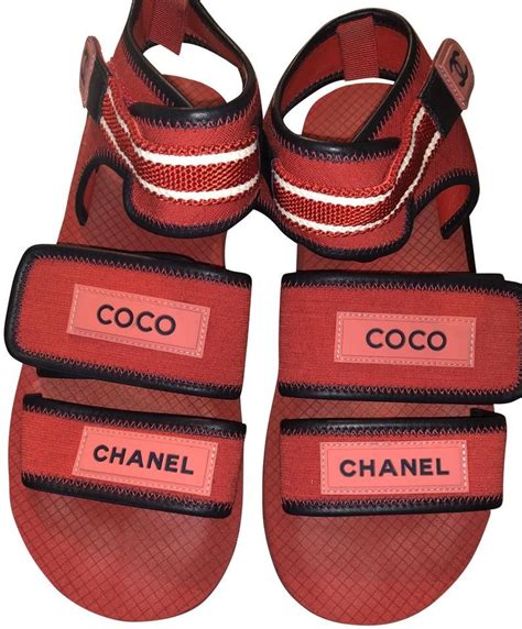 chanel red sandals|chanel velcro sandals 2020 price.